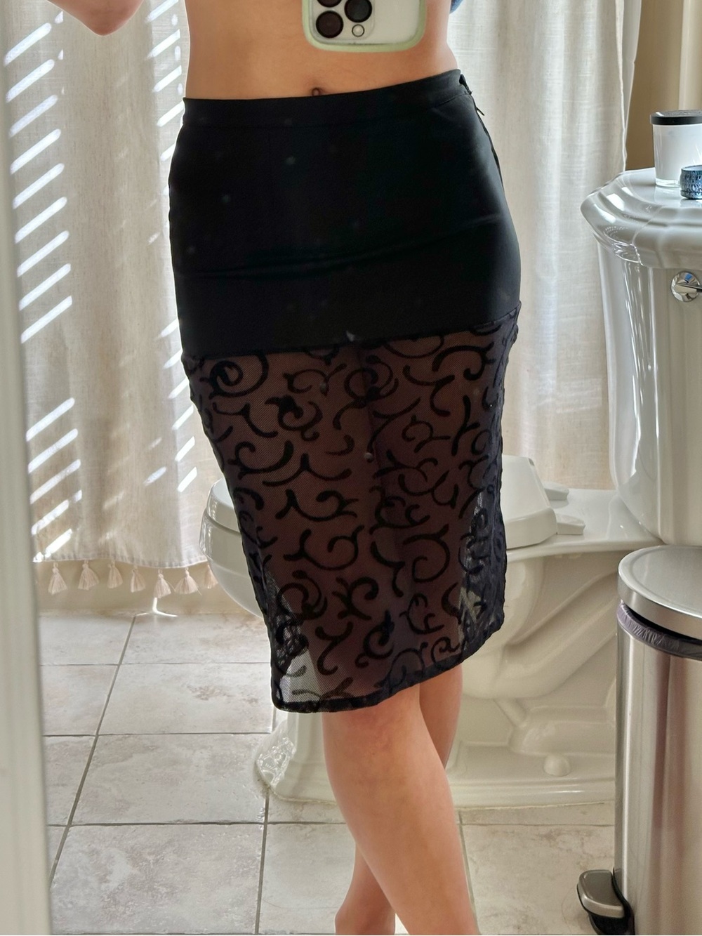 Lacey Black Midi Skirt